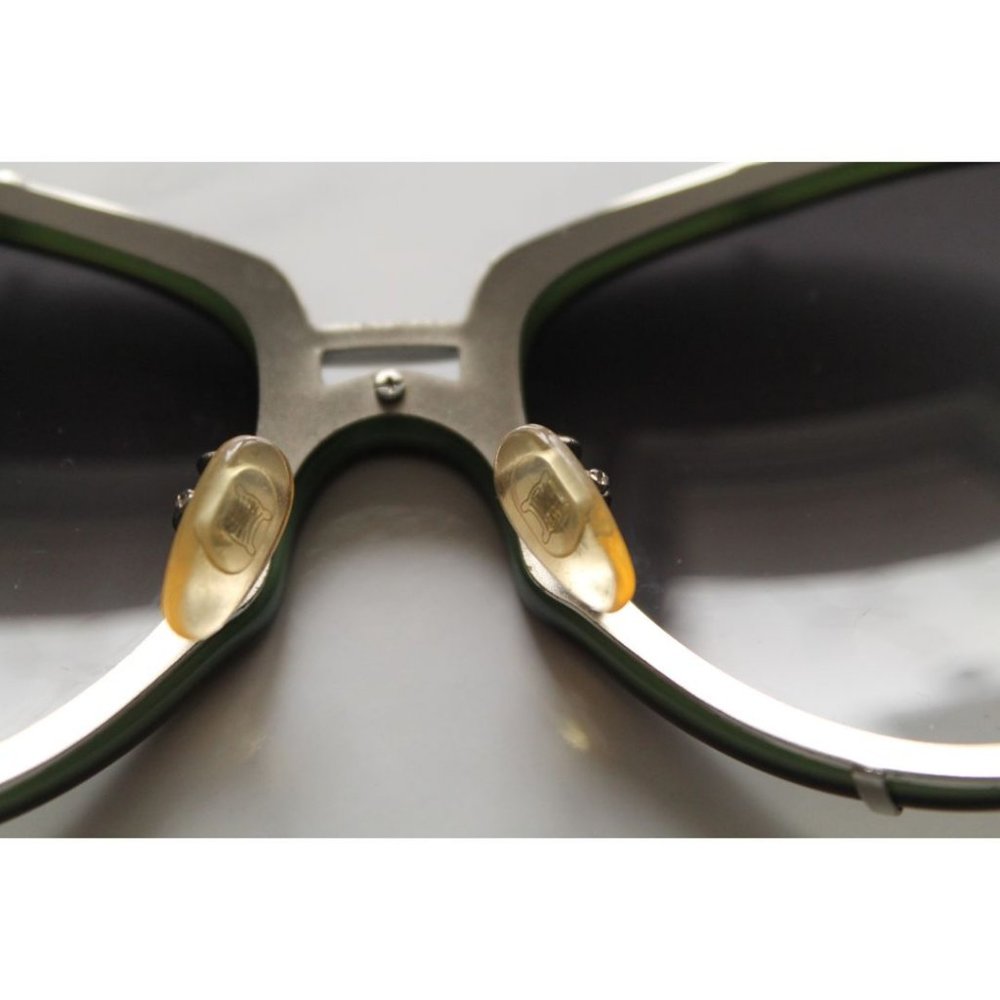 Celine Silver Metal Gradient Black Green Plastic Frame Sunglasses - Picture 7 of 12